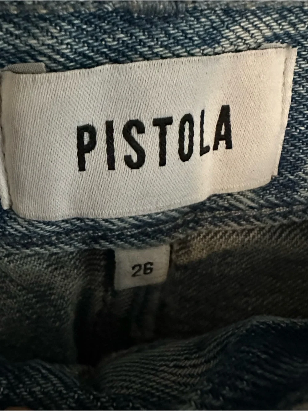 Pistola Distressed Denim Midi Skirt Front Slit Size 26 High Rise - Picture 5 of 7